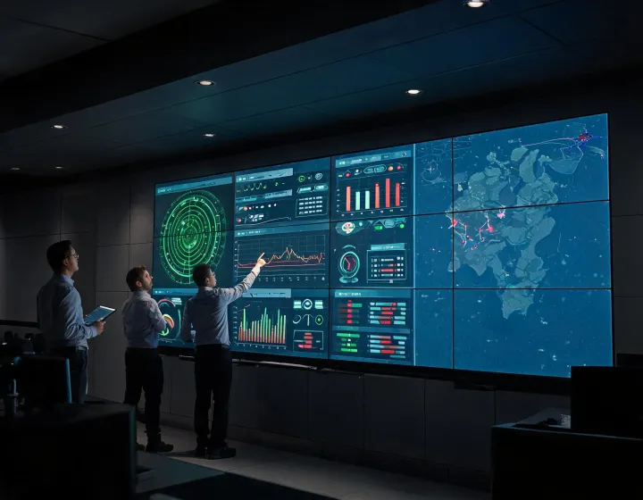 Large Unilumin LED video wall in a control room