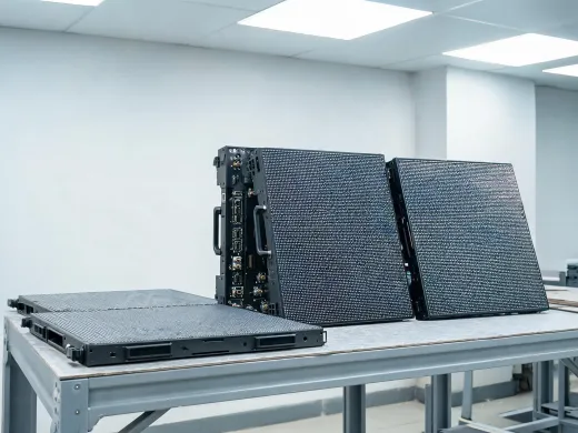 Indoor LED video wall cabinet detail